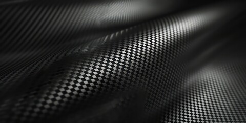 Close-up modern abstract design featuring dark carbon fiber texture.