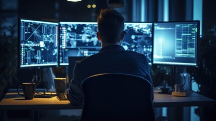 IT professionals work in peace and quiet and develop their programming skills