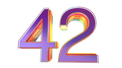 Purple 3d number 42