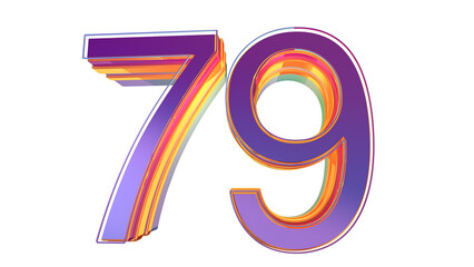 Purple 3d number 79