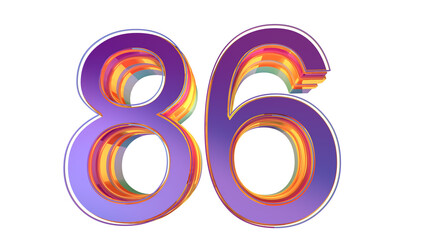 Purple 3d number 86