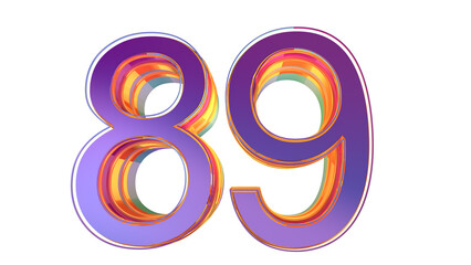 Purple 3d number 89