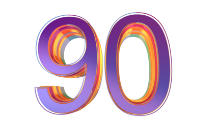 Purple 3d number 90