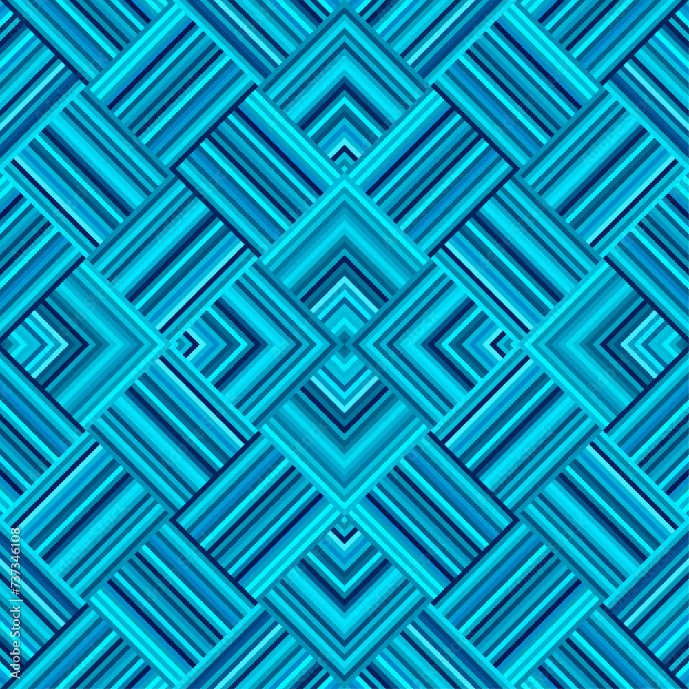Poster seamless vector image. teal and turquoise colours herringbone geometric pattern. vector illustration
