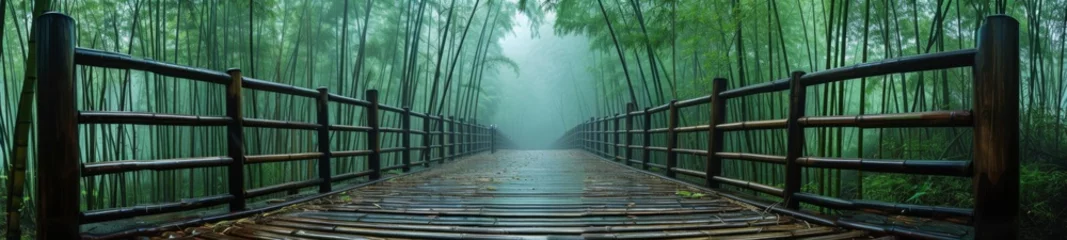Fotobehang Bamboo forest in dramatic colors © Simone