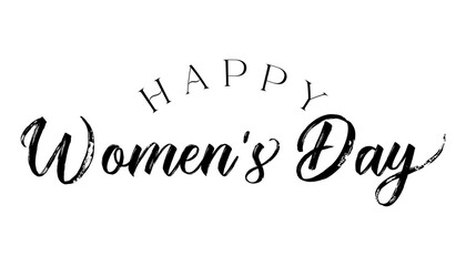 Happy Women's day hand drawn lettering vector illustration.