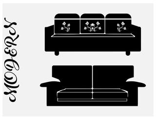 Sofa icon set. sofa icon illustration,Simple set of sofa icons in trendy line style,Soulico icons - Home Interior,Retro sofa line icon. Living room furniture.