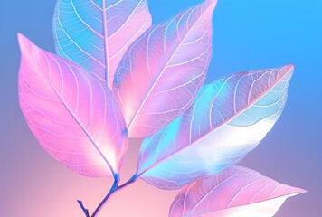 Fototapeta na wymiar Colorful leaves background, neon blue and pink abstract leaves