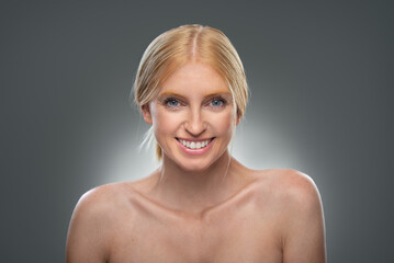 Beautiful naturally Woman with clean fresh skin. Beautiful adult woman, 45 years old.