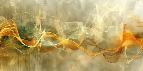 Striking blend of vintage patterns and modern dynamism in an abstract background.