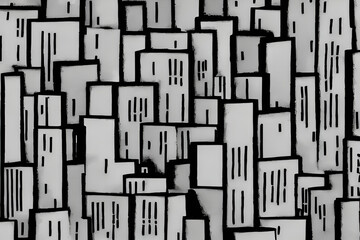 skyline of a city, cubism art, tucson cityscape