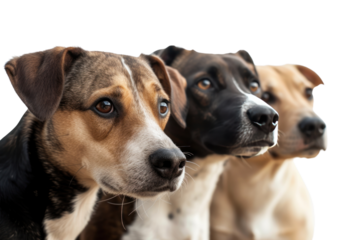 shelter dogs on an isolated background