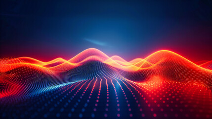 Sonic Waves: A Digital Representation of Sound, Visualizing the Vibrant Energy of Music - obrazy, fototapety, plakaty