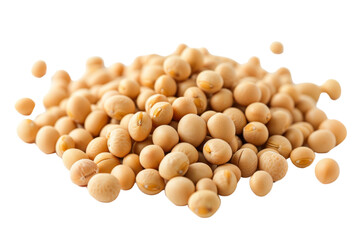 Set of dried soybeans isolated on transparent white background.