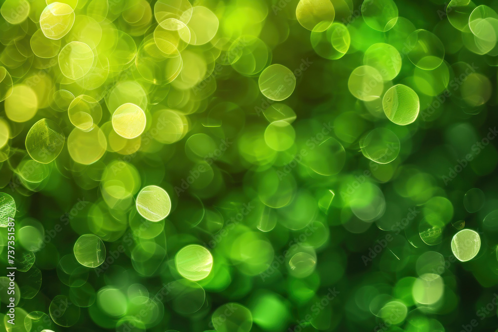 Poster abstract green bokeh sparkling for st patrick's day celebration design background