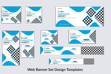 All  Size Web Banner design template Set, Facebook cover & advertisement Marketing. Almost 16 color design size. Standard technology design.