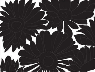 Hand-drawn Daisy flower, seamless pattern.Creative minimalist Abstract art background. Design wall decoration, fabric, postcard, poster,
