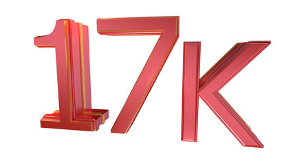 Red 3d number 17K