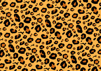 Leopard vector seamless pattern background, classic print. The skin of a wild cat. Stylish chetah Fashion pattern