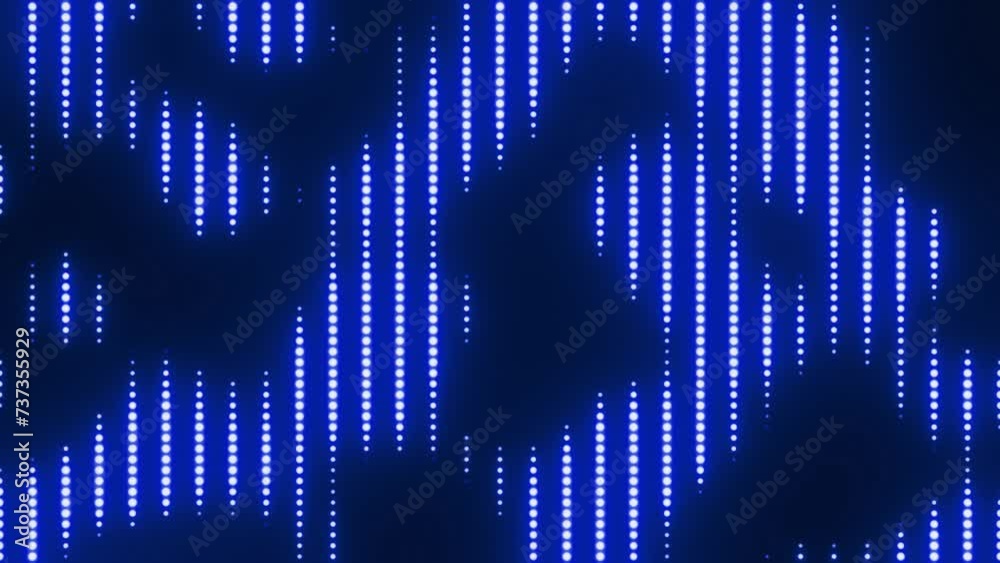 Wall mural background blue line neon glow light particle random led for loop playback 4k 60fps video