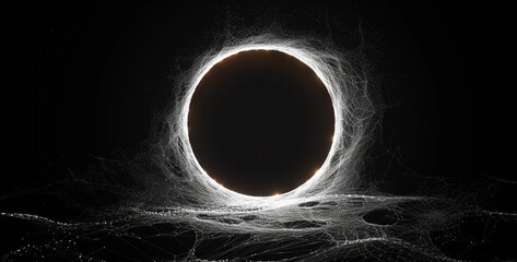 Black hole in space. Futuristic abstract background. 3D rendering,Abstract technology background. 3d rendering, 3d illustration. Futuristic background. - obrazy, fototapety, plakaty