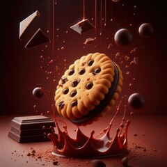Sensory Indulgence: Biscuit's Tempting Drop with Chocolate Pomp Flourish