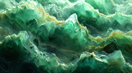 Translucent waves of jade and coral blending seamlessly in a kaleidoscopic display. Abstract...