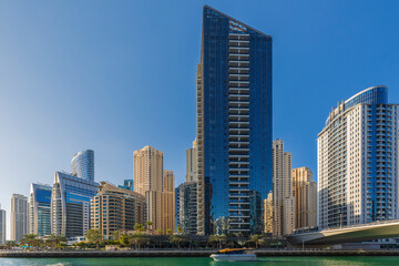 Fototapeta na wymiar Skyscrapers at Dubai Marina