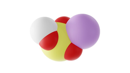 sodium bisulfite molecule, food additive e222, molecular structure, isolated 3d model van der Waals