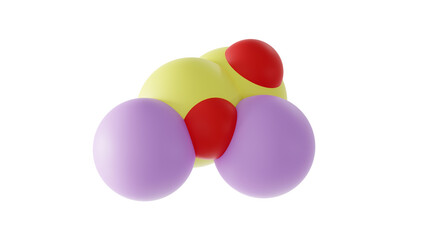 sodium metabisulfite molecule, preservative agent e223, molecular structure, isolated 3d model van der Waals