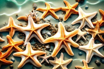 Fototapeta na wymiar Starfish on the summer tropical beach