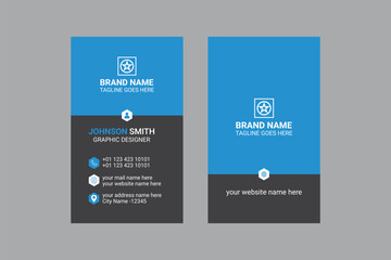 Fototapeta na wymiar vertical corporate business card design for business, professional and modern visiting card design.