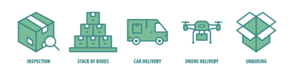 Storage, Clipboard, Checklist, Fast Delivery, Distribution, Box Package editable stroke outline icons set isolated on white background flat vector illustration.