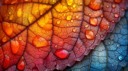 Fototapeta premium Close-up background image of leaves Bright, beautiful colors