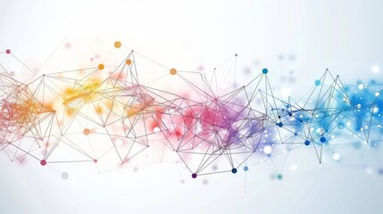 Colourful Network Mesh.
Colourful Abstract Connectivity Background.