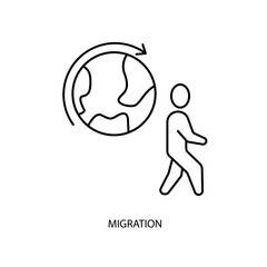 migration concept line icon. Simple element illustration. migration concept outline symbol design.