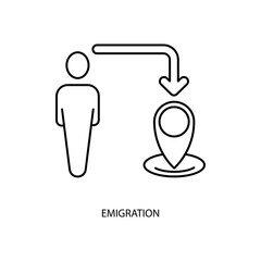 emigration concept line icon. Simple element illustration. emigration concept outline symbol design.