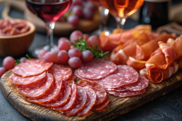  foto que representa la elegancia de una degustación, con copas de vino en España, gastronomía Española