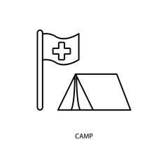 health tent concept line icon. Simple element illustration. health tent concept outline symbol design.