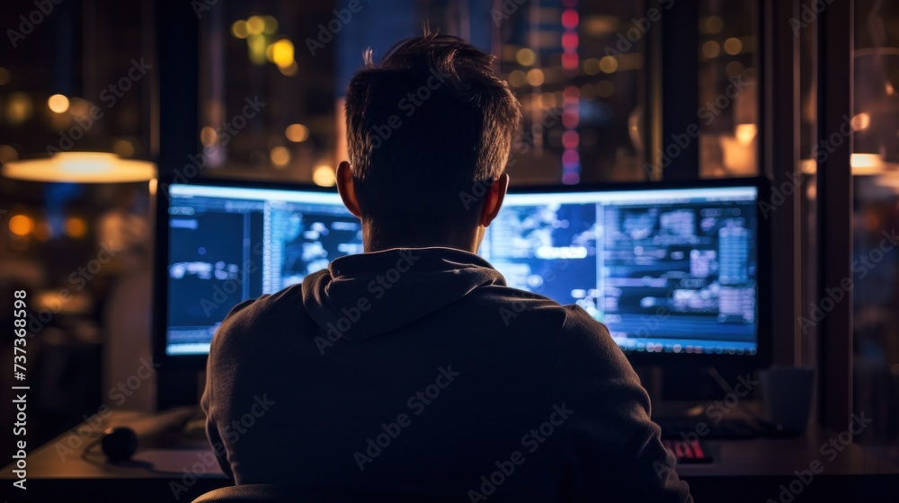 Wall mural it professionals work in peace and quiet and develop their programming skills