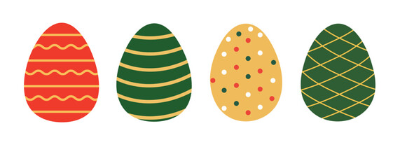 Easter Egg Vector. Set of color ester eggs. Vector set of easter eggs, silhouette. Easter day element set. Vector illustration of egg. 