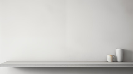Obraz premium Shelf on the white wall. The concept of minimalism.