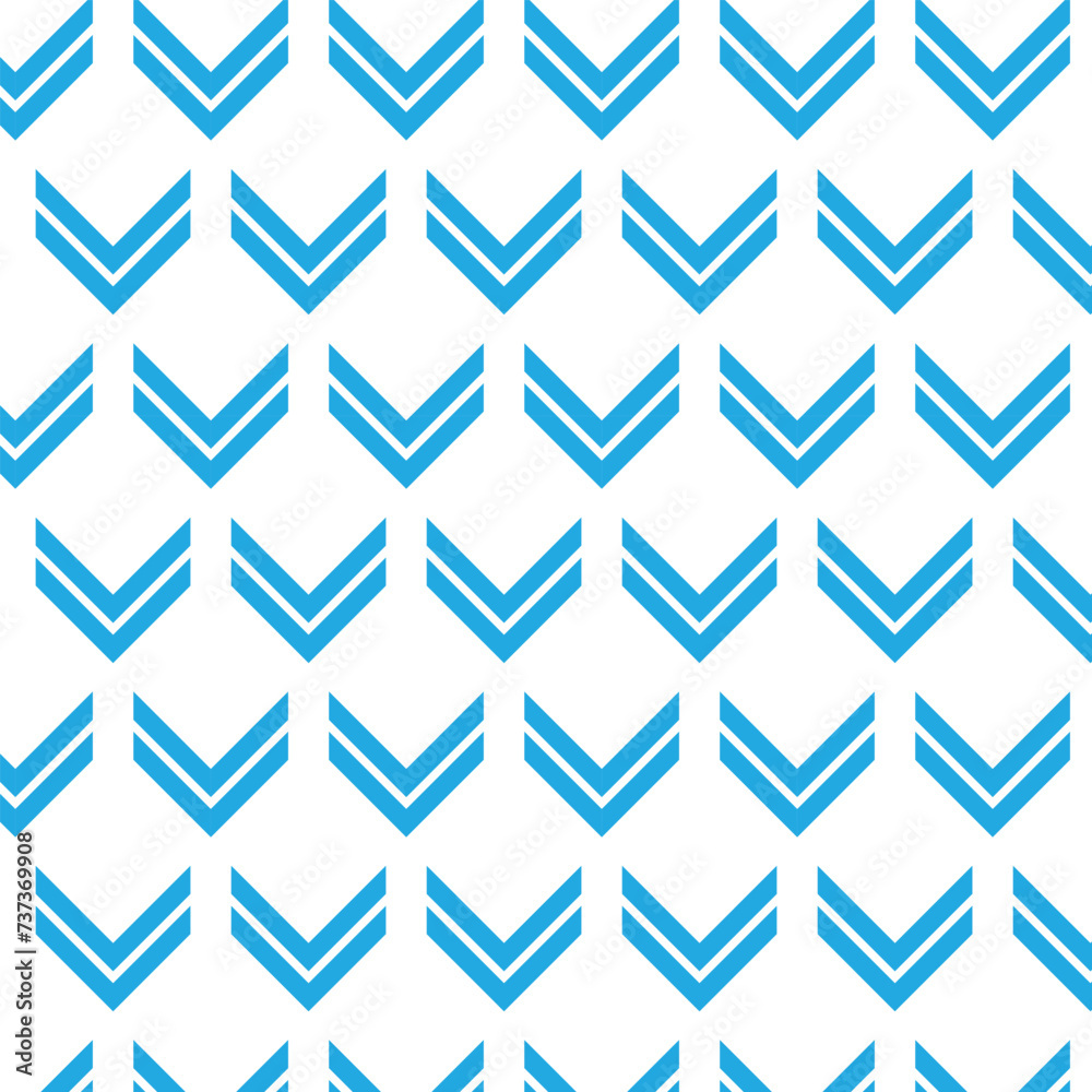 Poster abstract geometric repeatable blue down arrow pattern.