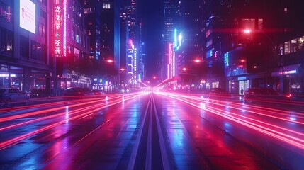abstract background city at night neon lights