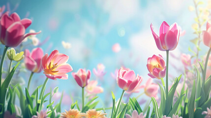 Fototapeta premium spring flowers background