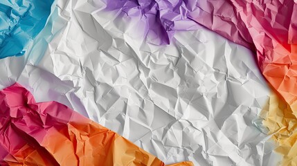 Lng crumpled paper, colorful
