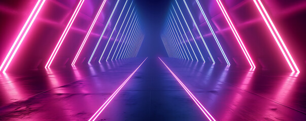 Futuristic neon background featuring glowing ascending lines, creating a visually stunning and dynamic composition