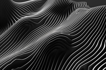 3d line wavy black and white background