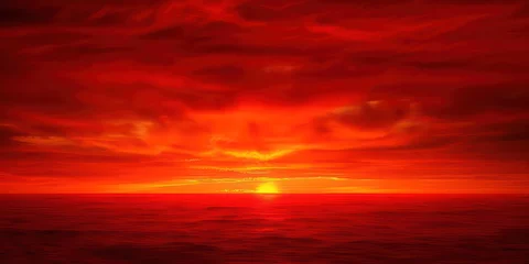 Papier Peint photo autocollant Rouge Red sunset background, a spectrum of crimson, symbolizing day's closure and dawn's hope.