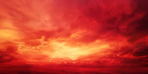  Red sunset background, a spectrum of crimson, symbolizing day's closure and dawn's hope. © Deach